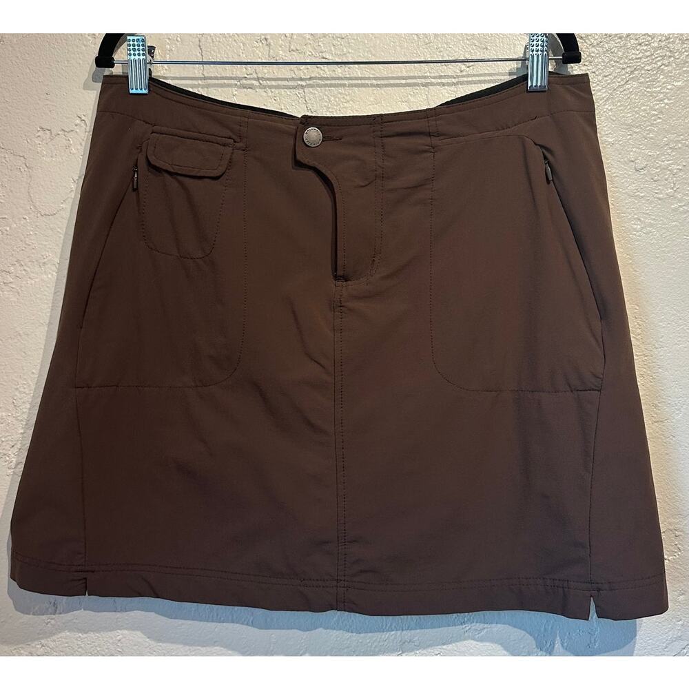 Columbia Size 12 Skorts Hiking Chocolate Brown Titanium Pockets Outdoor Gorpcore